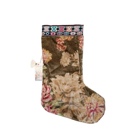Brand NewJohnny Was Vintage Rose Floral Pattern Holiday / Decorative Stocking